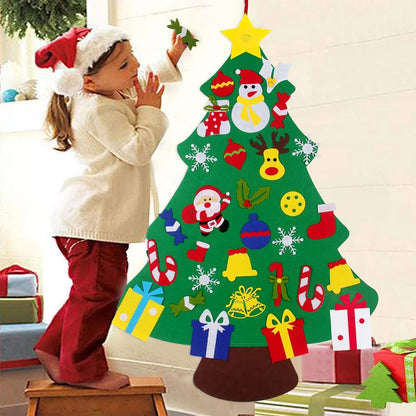 Kids DIY Felt Christmas Tree Merry Christmas Decorations for Home 2023 Christmas Ornaments Navidad 2024 New Year Gifts Xmas Tree
