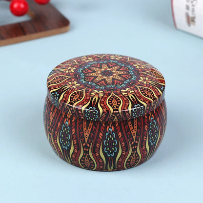 1PC Vintage Candle Tin Can Candy Cookie Storage Box Dry Spice Storage Jar Suitable DIY Candle Cosmetic Ointment Making Christmas