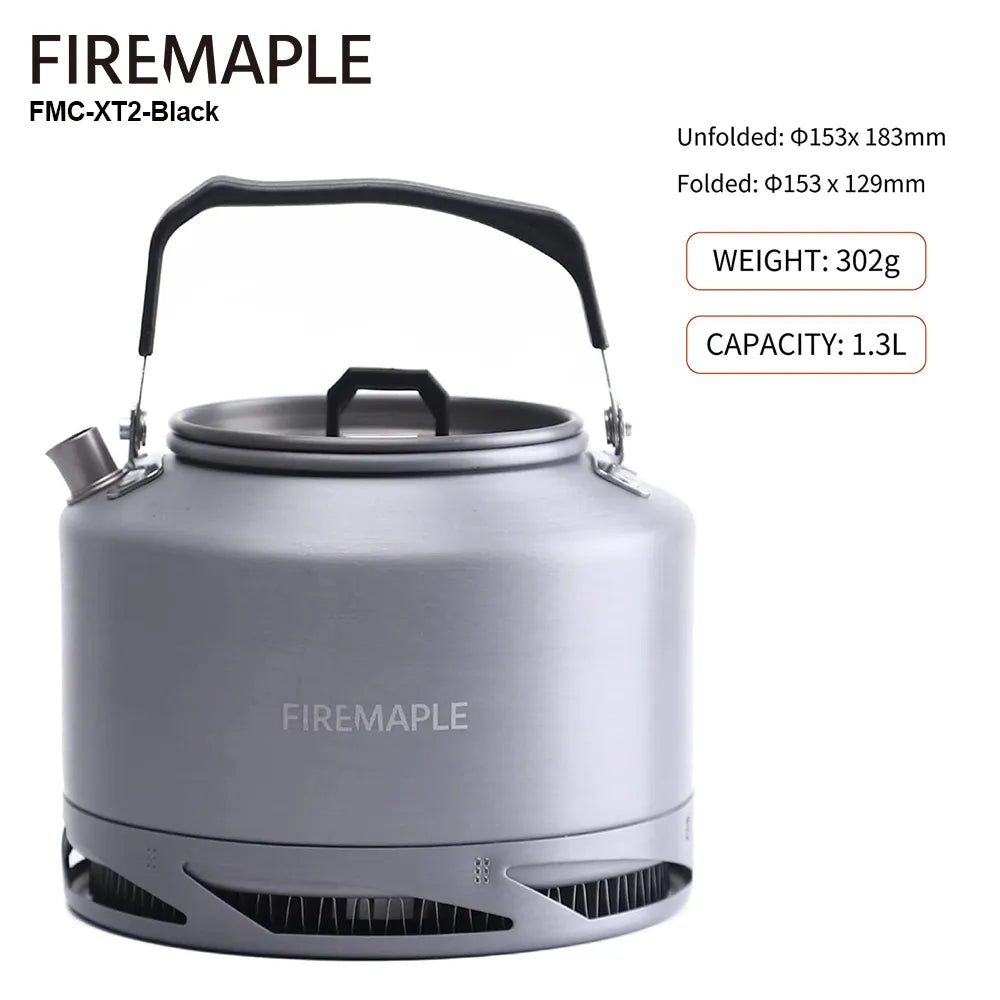 Fire Maple Hiking Teapot Outdoor Camping Cookware Heat Exchanger Pinic Kettle Tea Coffee Pot 0.8l/1.3l With Filter FMC-XT2
