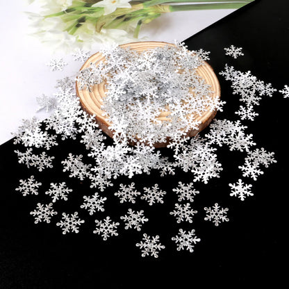 300PCS Snowflake Confetti Snowflake Glitter Confetti Decorations for Winter Party Christmas Party Supplies DIY Craft Projects