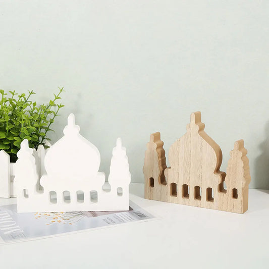 2024 EID Mubarak Wooden Ornaments House Ramadan Decoration for Islam Muslim Event Party Home Table Decoration Kareem Gifts