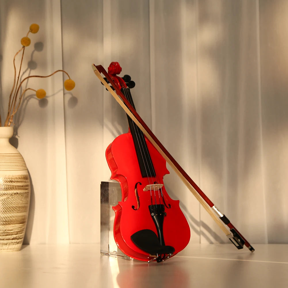 1/8 Splint Bright Acoustic Violin Fiddle With Rosin Box Case Bow Muffler Kits Beginner Matte Violin Musical Instruments