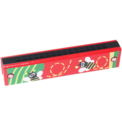 16 Holes Wooden Harmonica Mouth Organ Kids Music Instrument Educational Toy Gift Pink Red Yellow Green Frog Educational Toys