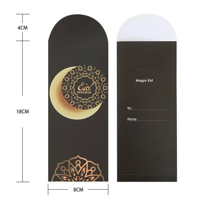 6Pcs/Set Eid Mubarak Cash Envelopes Money Cards Paper Bag 2024 Ramadan Mubarak Decoration Islamic Muslim Eid Al-Fitr Gift Favors