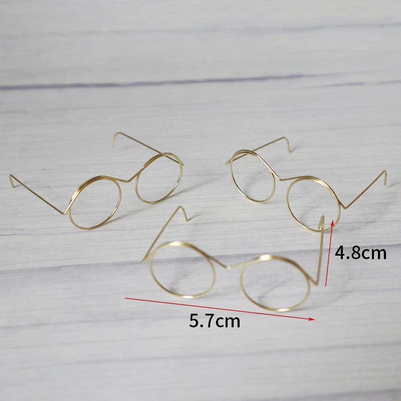 5pcs Cute Round Doll Glasses Frame for Bjd Fashion Plush Toy Glasses Dolls DIY Accessories Dress Up Toys for Girls