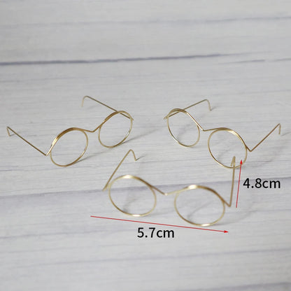 5pcs Cute Round Doll Glasses Frame for Bjd Fashion Plush Toy Glasses Dolls DIY Accessories Dress Up Toys for Girls