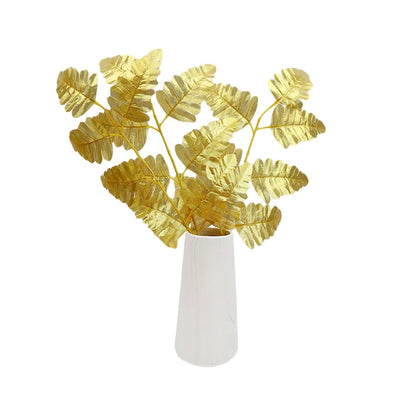 5 Golden Home Garden Fake Leaves Decor Silk Artificial Plant Tropical Palm Tree Leaves Wedding Event Party Decorations Supplies