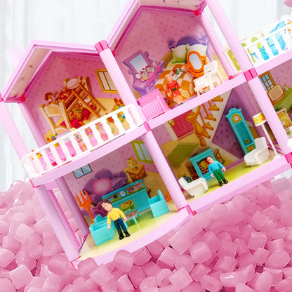 New DIY Family Doll House Dolls Accessories Toy With Miniature Furniture Garage DIY Doll House Casa Toys for Girls Birthday Gift