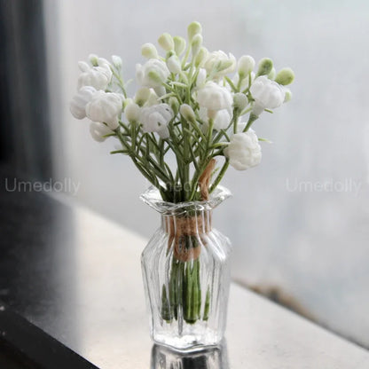 1/6 Scale Mini House Decoration Miniature Dollhouse Glass Flower Vase for Barbies Blyth Doll Accessories Toy