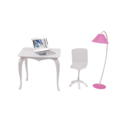 Barbies Doll House Furniture Bed Table Chair Plastics Cleaning Tools for 11.8inch Barbies Accessories Mini Furniture Model Gifts