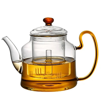 1200ml Large-Capacity Teapots Steamed Tea Set Boiling Teapot Puer Kettle Tea Set High Quality Heat Resistant Glass Coffee Teapot