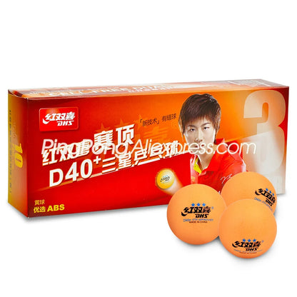 DHS 3-Star Table Tennis Ball D40+ Orange Plastic Poly Original DHS 3 STAR Yellow Ping Pong Balls