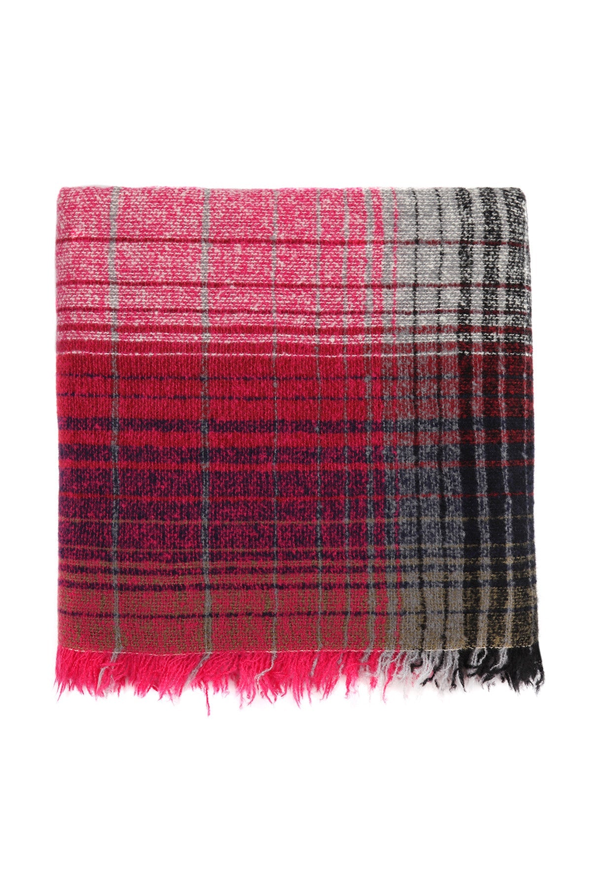 Hdf2913 - Multicolor Blanket Fringed Scarf