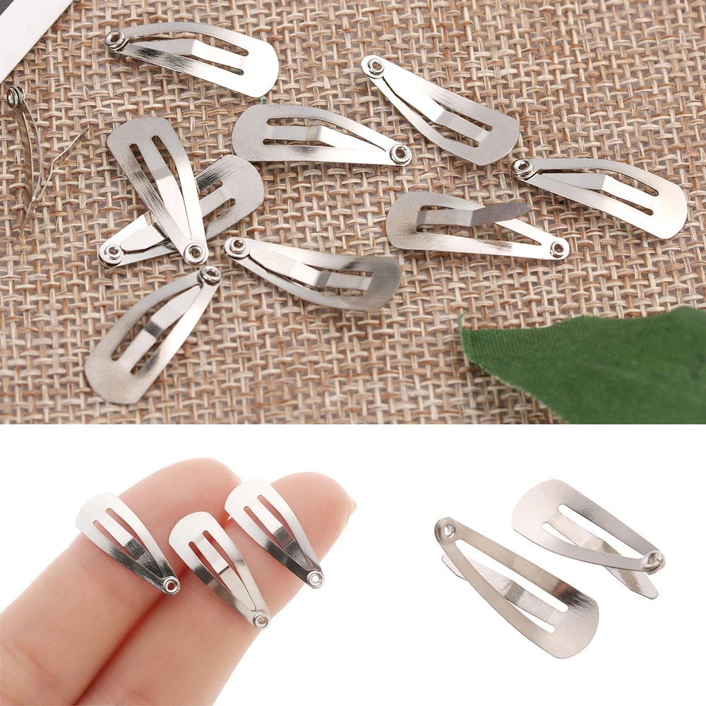 10Pcs Mini Metal Hair Clip for DIY Doll Decoration Silver/Black Hairpin Headwear Princess Dolls Head Clip Toys Doll Accessories