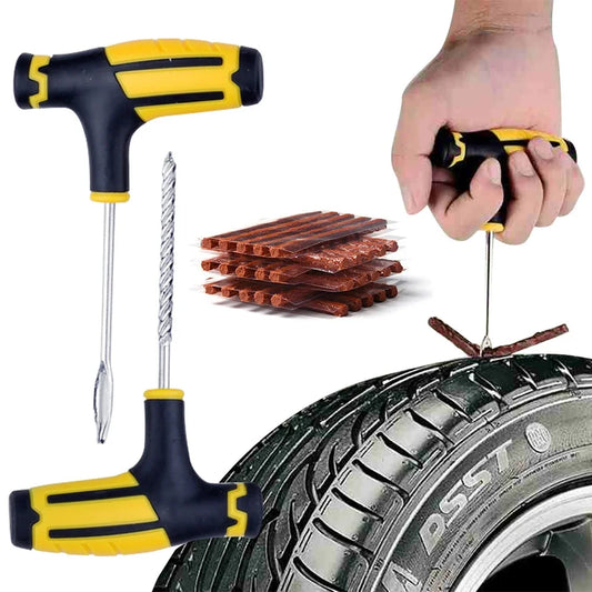 Car Tire Repair Tools Kit With Rubber Strips Tubeless Tyre Puncture Studding Plug Set for Truck Motorcycle Car Accessories