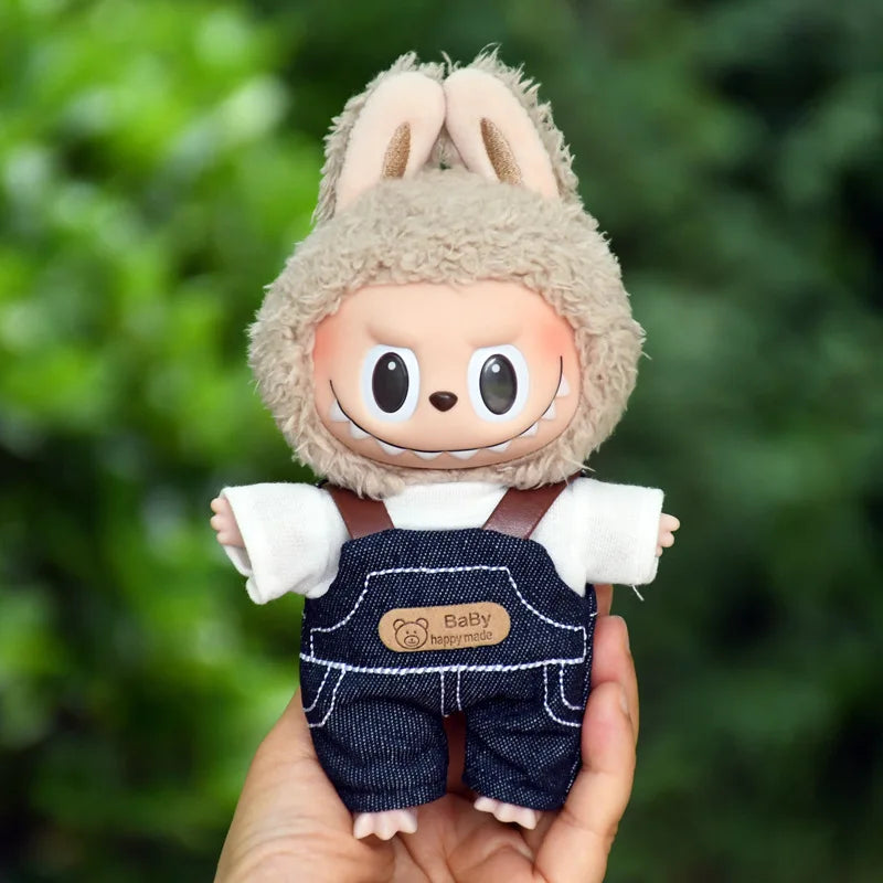 17cm Mini Plush Doll'S Clothes Outfit Accessories for Korea Kpop Exo Labubu Idol V1 V2 Black Dress Suit Clothing Gift