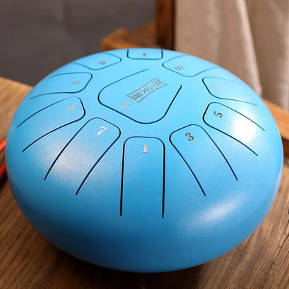 Hluru Glucophone Steel Tongue Drum 10 Inch 11 Notes D Tone Music Drum Ethereal Drum Yoga Meditation Percussion Instrument