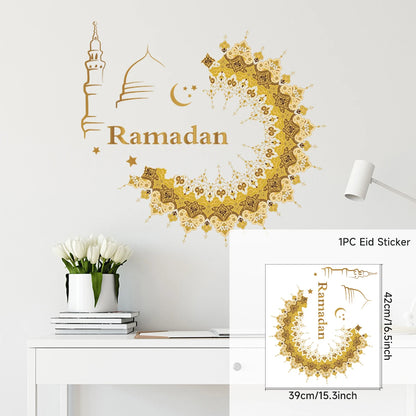 Eid Mubarak 2024 Wall Stickers Ramadan Decorations for Home Islamic Ramadan Kareem Muslim Party Decor Eid Mubarak Gifts Al Adha