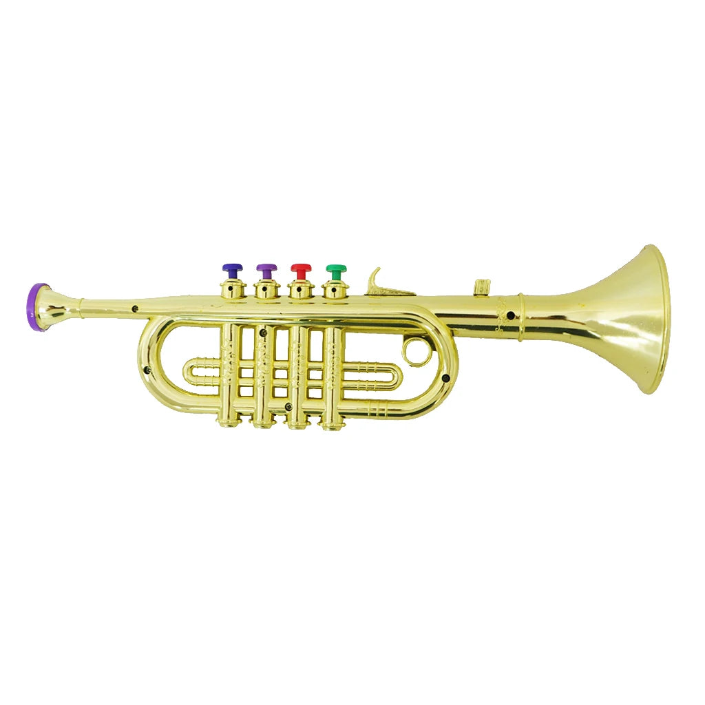 Kids Plastic Trumpet With 3 Colored Keys for Early Developmental Music Education Toy