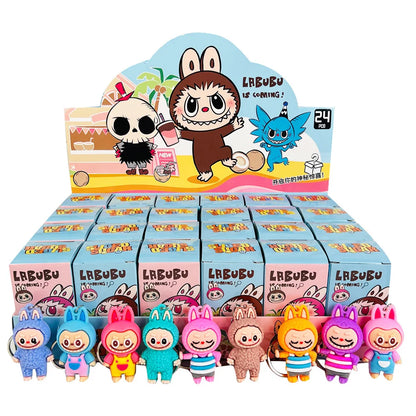 Kawaii Labubu  Figure Doll Pvc Small Pendant Trendy Cute Kawaii Cartoon Keychain Mystery Box Bag Decorations Wholesale