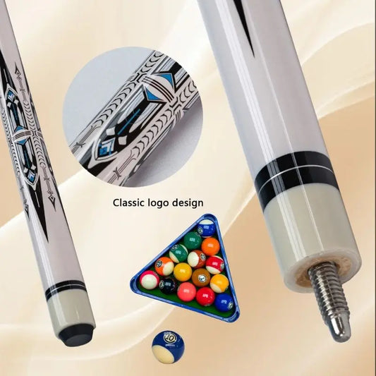 Professional White Watermark Design Wooden Billiard Cue - Straight Pool Cue Stick
