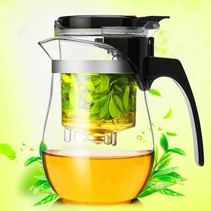 Heat Resistant Glass Teapot, Chinese Tea Set, Puer Kettle, Coffee Glass Maker, Convenient Office Tea Pot With Filter, Hot Sale