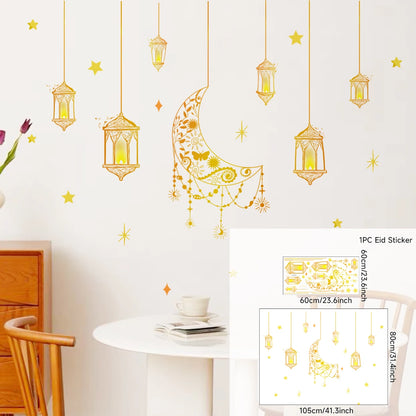 Eid Mubarak 2024 Wall Stickers Ramadan Decorations for Home Islamic Ramadan Kareem Muslim Party Decor Eid Mubarak Gifts Al Adha