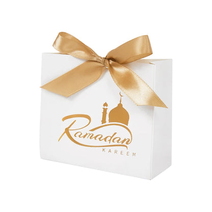 5/10Pcs Eid Mubarak Candy Gift Boxes Ramadan Kareem Cookie Snack Packaging Box Bag 2024 Muslim Islamic Party Decoration Supplies