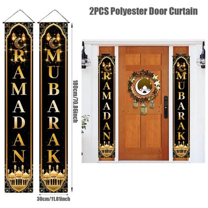 Eid Mubarak Door Banner Ramadan Decoration 2024 for Home Mubarak Ramadan Kareem Islamic Muslim Party Decor  Eid Al Adha Gifts