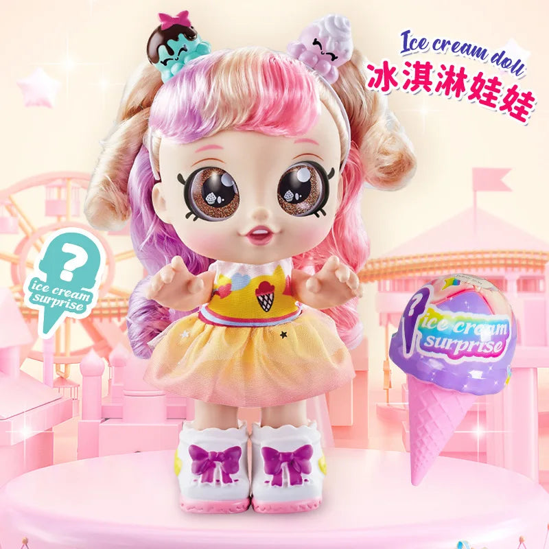 Mini Baby Play Doll Music Sing Electronic Doll Long Hair Cute Princess Dress Pretend Play House Doll Fashion Toys Gift for Girls