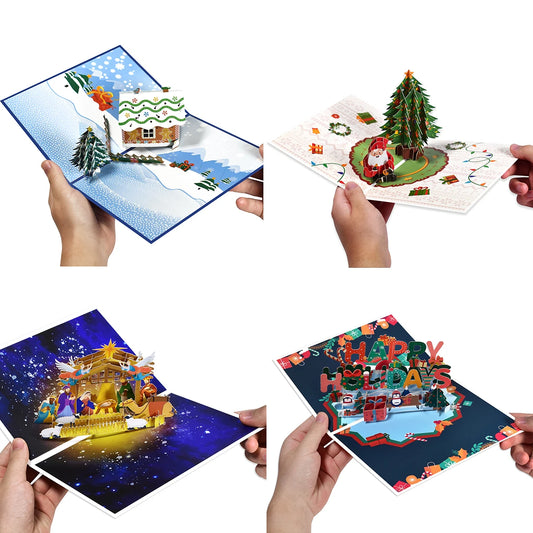 Christmas Card Pop Up 3D Greeting Card New Year