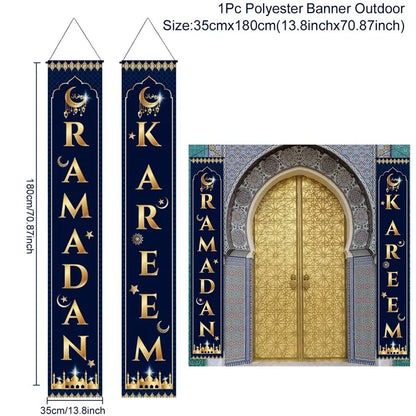Eid Mubarak Door Banner Ramadan Decoration 2024 for Home Mubarak Ramadan Kareem Islamic Muslim Party Decor  Eid Al Adha Gifts
