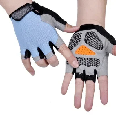 Anti Slip Shock Breathable Half Finger Gloves Breathable Cycling Gloves Fitness Gym Bodybuilding Crossfit Exercise Sports Gloves