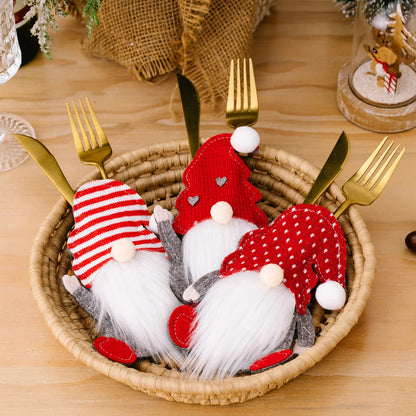 Christmas Cutlery Holders Christmas Knife Fork Tableware Bags Pocket Christmas Decoration 2024 New Year Dinner Table Ornament