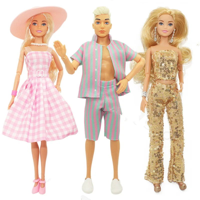 New 30cm Height Female/ Male Doll Couple Doll With Clothes Suit Dress Up Toys for Children