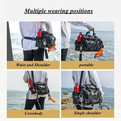 Fishing Tackle Bag Single Shoulder Crossbody Tactical Bags Men Waist Pack Fish Lures Gear Utility Storage Fishing Box Chest Bag