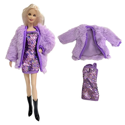 NK 1 Set 30CM Princess Clothes Outfit Dress Fashion Coat  Pants Clothes for Barbie Doll Accessories Girl Toy  JJ