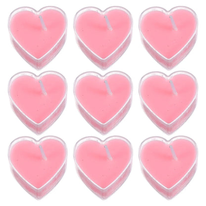 9 Pcs Household Heart Shaped Scented Christmas Decor Smokeless Tealight Candles Proposal Kerzen