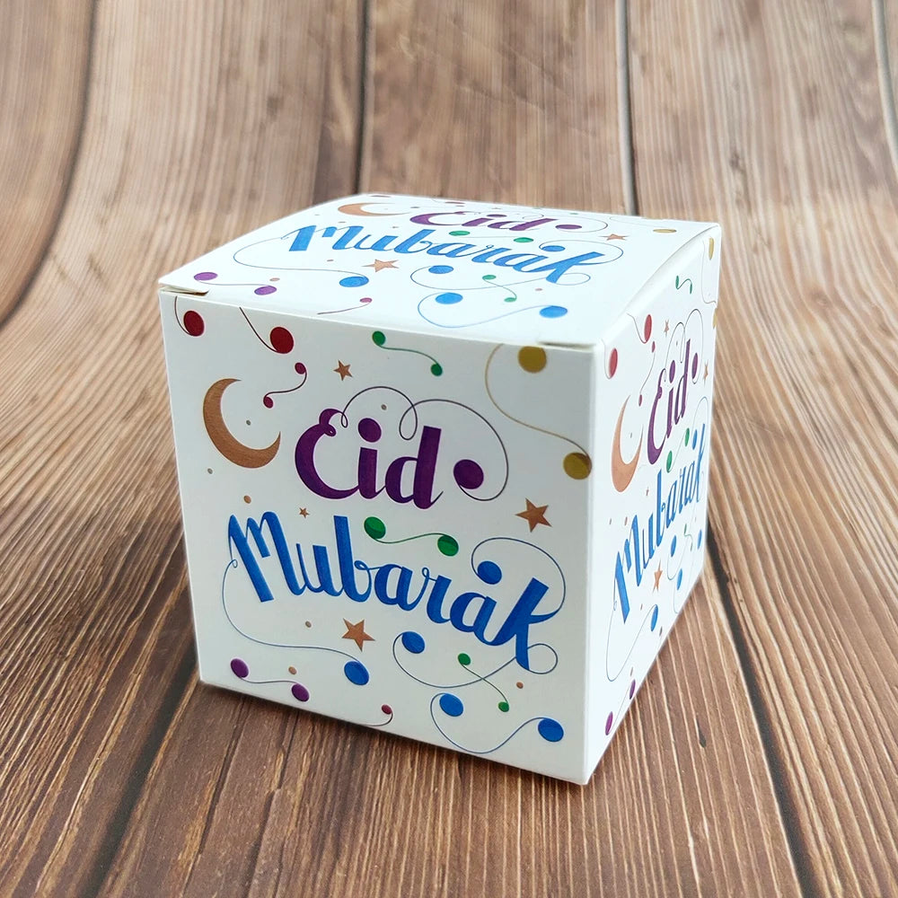 5Pcs Eid Mubarak Gift Box Ramadan Candy Cookie Boxes for Kids Ramadan Packaging Eid Gift Packing Box Ramadan Decoration 2024