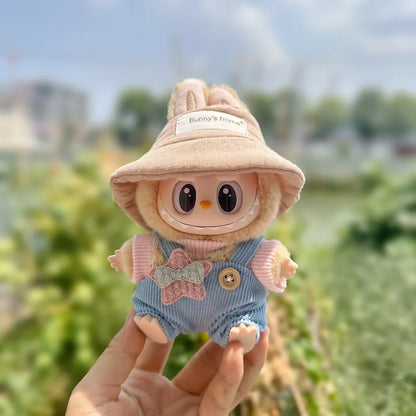 17cm Mini Plush Doll'S Clothes Outfit Accessories for Korea Kpop Exo Labubu I II Idol Dolls Sit Party Overalls Clothing Gift