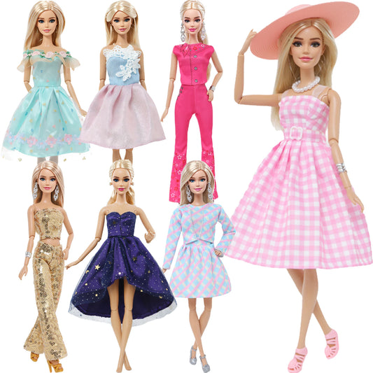 1x Doll Clothes Fashion Dress Daily Wear Skirt Party Gown Blouse Pants Clothes for Barbie Doll Accessories Lovely Girl Baby Toys