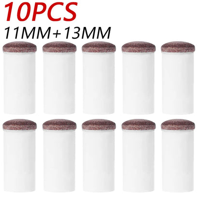 5/10pcs 11mm/ 13mm Slip-On Pool Cue Tips Plastic Snooker Cue Ferrule Billiard Accessories for Billiards Fans Entertainment