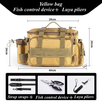 Fishing Tackle Bag Single Shoulder Crossbody Tactical Bags Men Waist Pack Fish Lures Gear Utility Storage Fishing Box Chest Bag