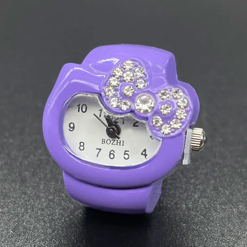 Steel Fun Vintage Punk Quartz Finger Pocket Watch Ring for Women Men Goth Clock Rings Digital Watch Elastic Stretchy Rings Gifts