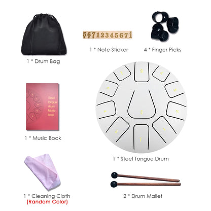 8 Inch Steel Tongue Drum 11 Notes Handpan Drum With Drum Mallet Finger Picks Percussion for Meditation Yoga(Wholesale Price)