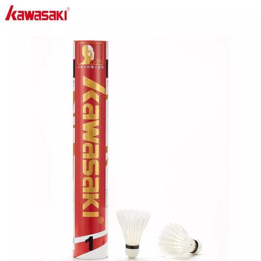 12Pcs Kawasaki Tournament Shuttlecock White Goose Feather Professional  Badminton Ball Durable Speed 76 77