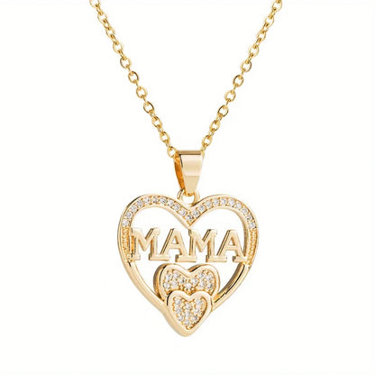 Women Letter Mama Necklace, Trendy Party Jewelry, Christmas Halloween Gift, Valentine's Day Gift for Women Mom Family Friends