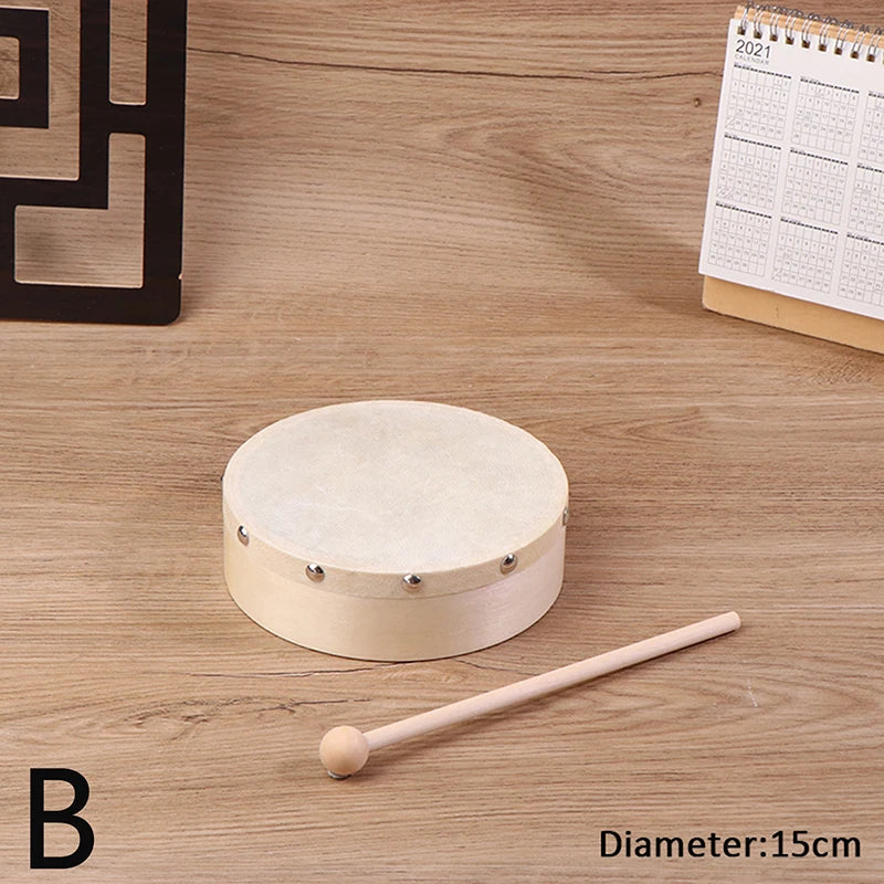 Frame Drums 4/6/7/8/9/10 Inch Hand Drum Wood Drum With Drum Stick Set Musical Game Kids Educational Toy Percussion Instrument