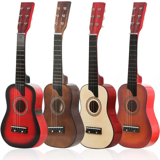 25 Inch Basswood Toy Acoustic Guitar Musical Instruments for Beginners Toy Gift With Pick Strings