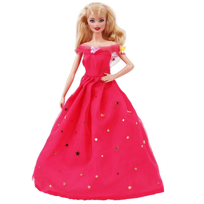 Doll Evening Dress Clothes Princess Dress Banquet Party Dress Tulle Dress for Barbiees&BJD Doll Clothes Accessories,Toy for Girl